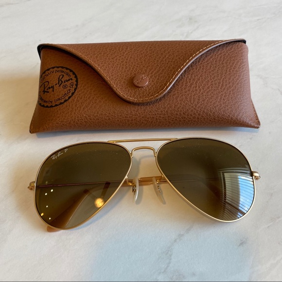 Ray-Ban Accessories - Ray Ban RB3025 Large Aviator Gradient Gold Brown